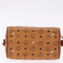 MCM Vicetos Hand Bag PVC Leather 2way Brown Gold Tone Auth mr3088-15