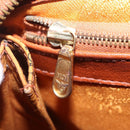 MCM Vicetos Hand Bag PVC Leather 2way Brown Gold Tone Auth mr3088-29