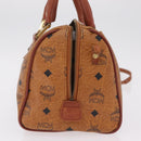 MCM Vicetos Hand Bag PVC Leather 2way Brown Gold Tone Auth mr3088-4