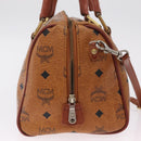 MCM Vicetos Hand Bag PVC Leather 2way Brown Gold Tone Auth mr3088-5