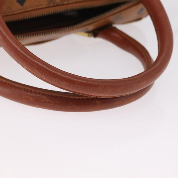 MCM Vicetos Hand Bag PVC Leather 2way Brown Gold Tone Auth mr3088