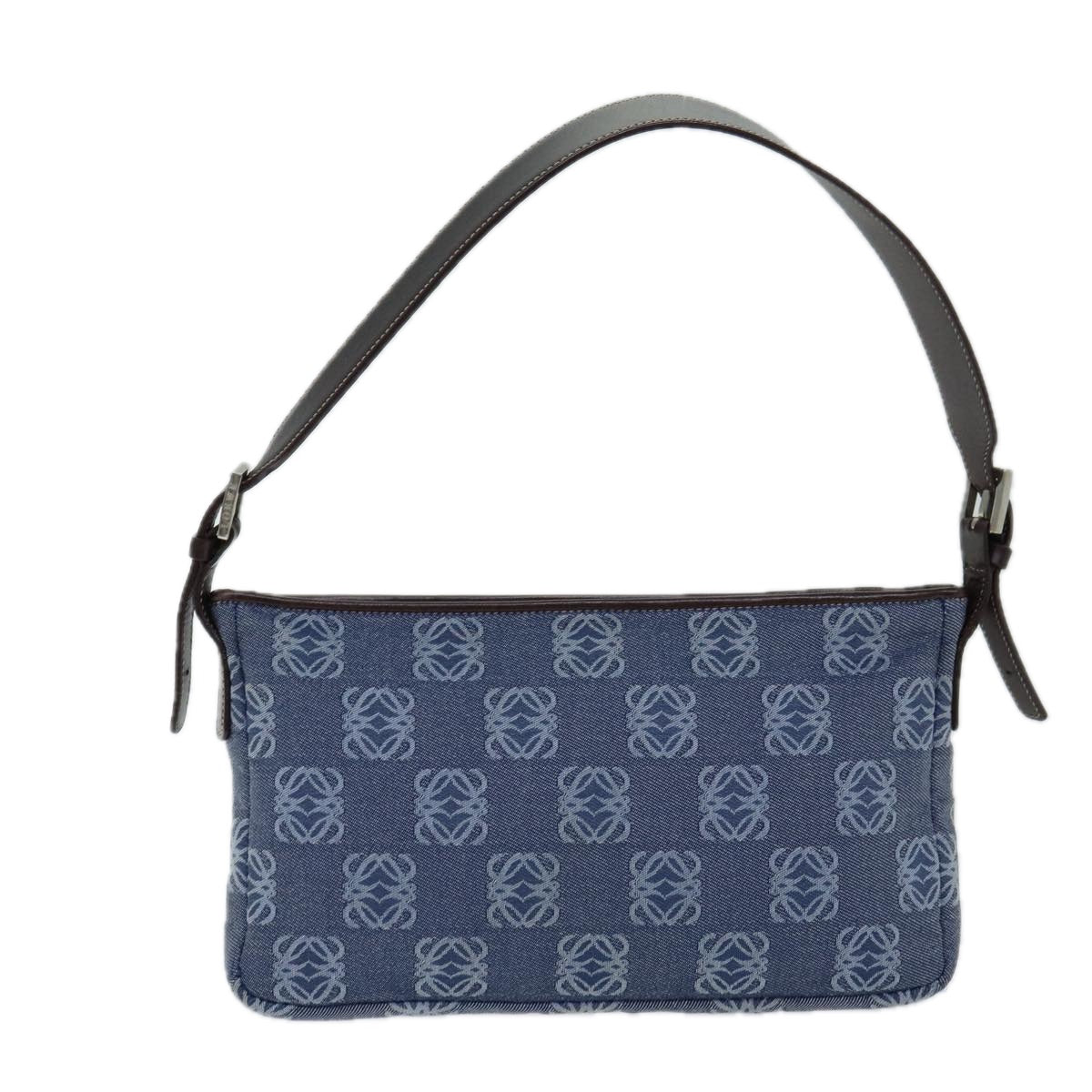 LOEWE Anagram Shoulder Bag Denim Blue Auth mr309