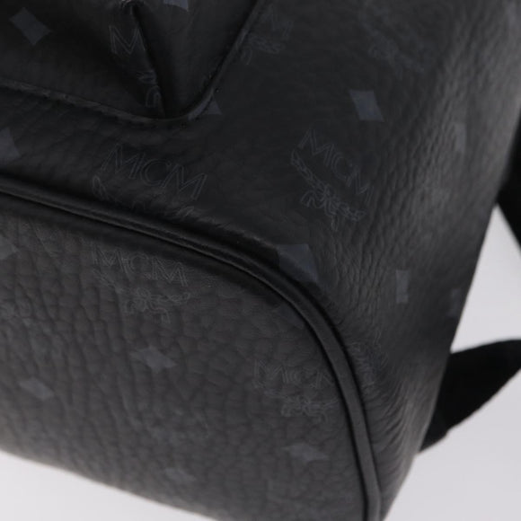 MCM Vicetos Backpack PVC Leather Black Auth mr3096A