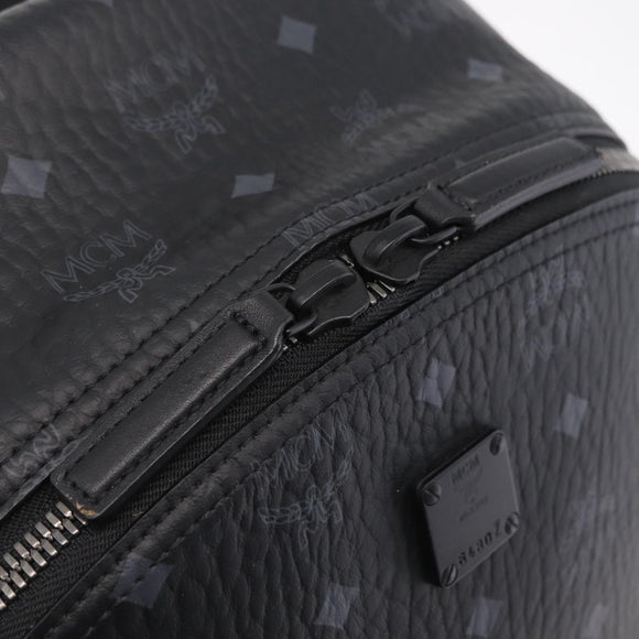 MCM Vicetos Backpack PVC Leather Black Auth mr3096A