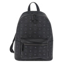 MCM Vicetos Backpack PVC Leather Black Auth mr3096A-2