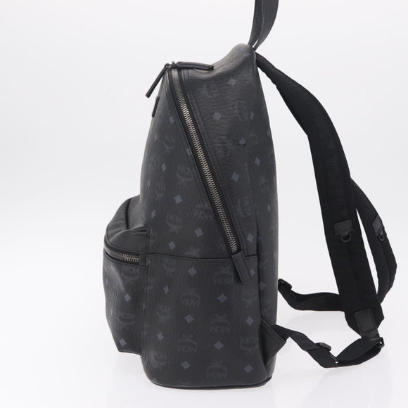 MCM Vicetos Backpack PVC Leather Black Auth mr3096A