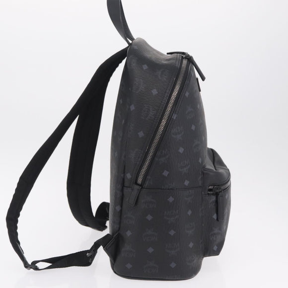 MCM Vicetos Backpack PVC Leather Black Auth mr3096A
