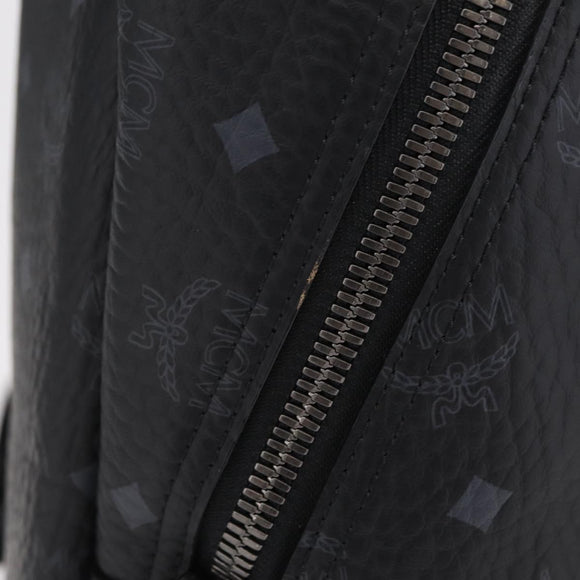 MCM Vicetos Backpack PVC Leather Black Auth mr3096A