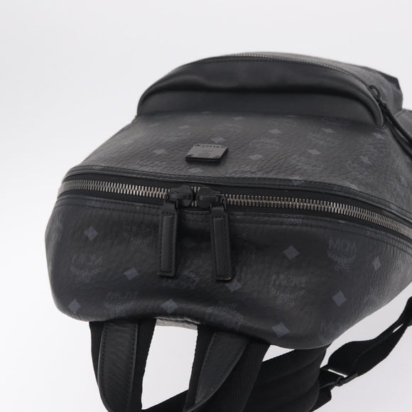 MCM Vicetos Backpack PVC Leather Black Auth mr3096A