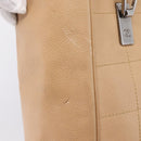 CHANEL Tote Bag Caviar Skin Beige Silver CC Auth mr3098-9
