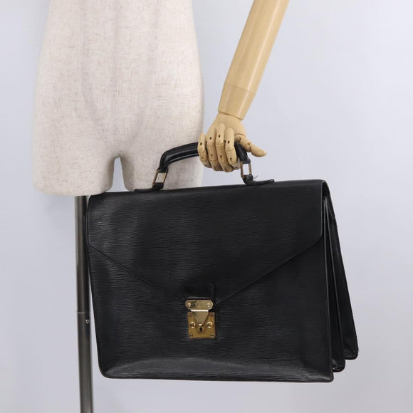LOUIS VUITTON Epi Serviette Conseiller Briefcase Black M54422 LV Auth mr3099