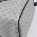 GUCCI Micro GG Sherry Line Hand Bag PVC Navy Gold Tone Auth mr3102-12