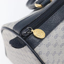 GUCCI Micro GG Sherry Line Hand Bag PVC Navy Gold Tone Auth mr3102-16
