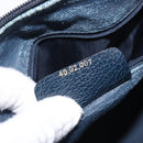 GUCCI Micro GG Sherry Line Hand Bag PVC Navy Gold Tone Auth mr3102-24