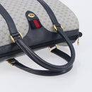 GUCCI Micro GG Sherry Line Hand Bag PVC Navy Gold Tone Auth mr3102-7