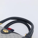 GUCCI Micro GG Sherry Line Hand Bag PVC Navy Gold Tone Auth mr3102-8