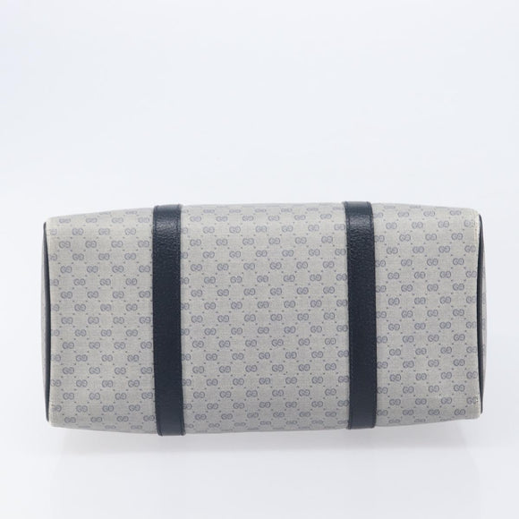 GUCCI Micro GG Sherry Line Hand Bag PVC Navy Gold Tone Auth mr3102