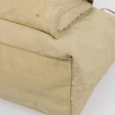 PRADA Tote Bag Nylon Beige Silver Auth mr3103A-8