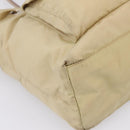PRADA Tote Bag Nylon Beige Silver Auth mr3103A-15
