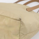 PRADA Tote Bag Nylon Beige Silver Auth mr3103A-16