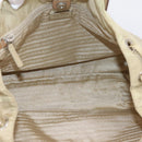 PRADA Tote Bag Nylon Beige Silver Auth mr3103A-11