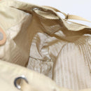 PRADA Tote Bag Nylon Beige Silver Auth mr3103A-22