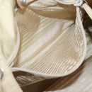 PRADA Tote Bag Nylon Beige Silver Auth mr3103A-24