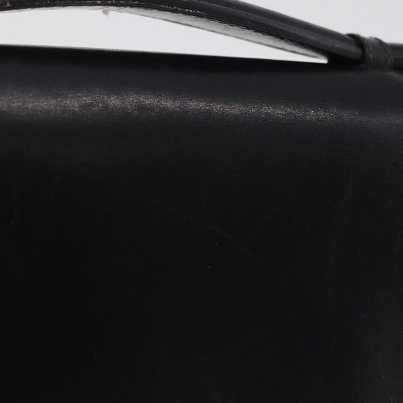 CELINE Hand Bag Leather Black Gold Tone Auth mr3107