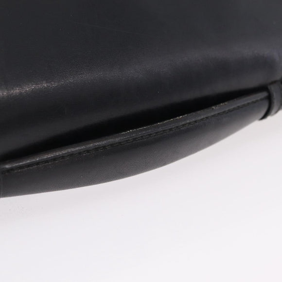 CELINE Hand Bag Leather Black Gold Tone Auth mr3107