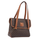 CELINE Macadam Shoulder Bag PVC Brown Gold Tone Auth mr3108A-1