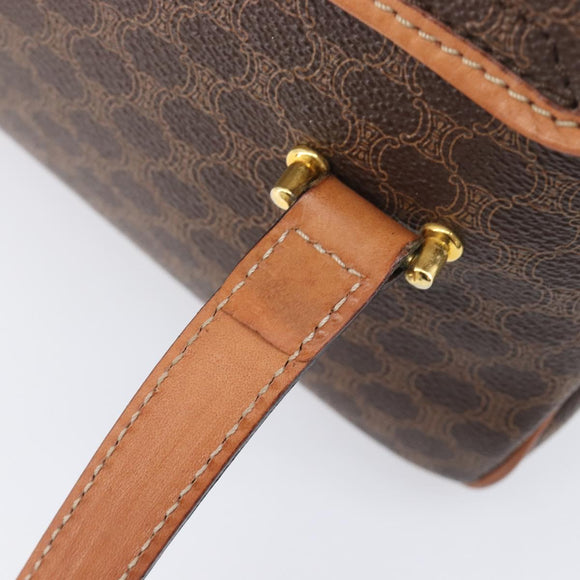 CELINE Macadam Shoulder Bag PVC Brown Gold Tone Auth mr3108A