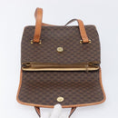 CELINE Macadam Shoulder Bag PVC Brown Gold Tone Auth mr3108A-17