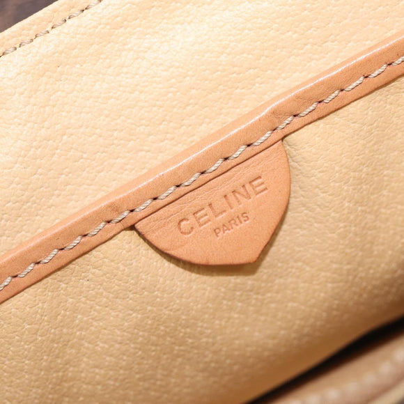 CELINE Macadam Shoulder Bag PVC Brown Gold Tone Auth mr3108A
