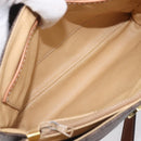 CELINE Macadam Shoulder Bag PVC Brown Gold Tone Auth mr3108A-19