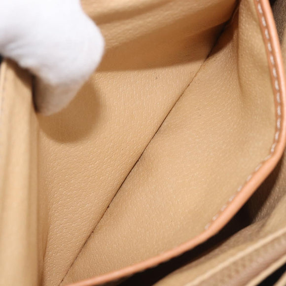 CELINE Macadam Shoulder Bag PVC Brown Gold Tone Auth mr3108A