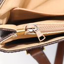 CELINE Macadam Shoulder Bag PVC Brown Gold Tone Auth mr3108A-23