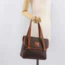 CELINE Macadam Shoulder Bag PVC Brown Gold Tone Auth mr3108A-26