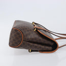 CELINE Macadam Shoulder Bag PVC Brown Gold Tone Auth mr3108A-4
