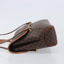 CELINE Macadam Shoulder Bag PVC Brown Gold Tone Auth mr3108A-5