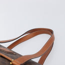 CELINE Macadam Shoulder Bag PVC Brown Gold Tone Auth mr3108A-8