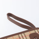 BURBERRY Nova Check Clutch Bag Canvas Beige Gold Tone Auth mr3110-18