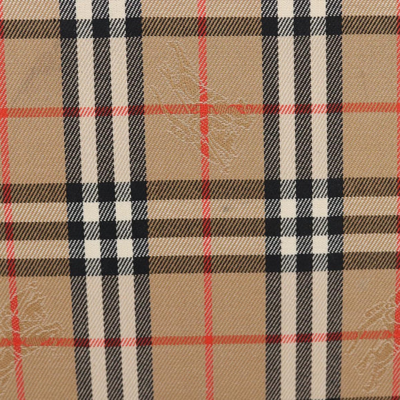 BURBERRY Nova Check Clutch Bag Canvas Beige Gold Tone Auth mr3110
