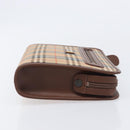 BURBERRY Nova Check Clutch Bag Canvas Beige Gold Tone Auth mr3110-5