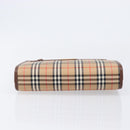 BURBERRY Nova Check Clutch Bag Canvas Beige Gold Tone Auth mr3110-7