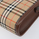 BURBERRY Nova Check Clutch Bag Canvas Beige Gold Tone Auth mr3110-8