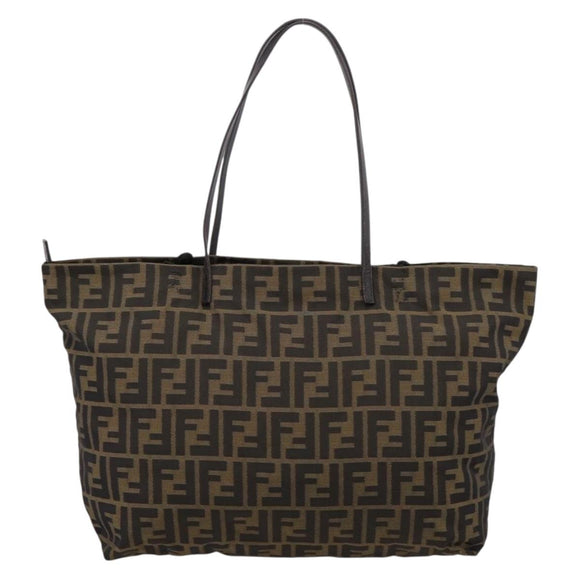 FENDI Zucca Canvas Tote Bag Brown 8BH025 Auth mr3111