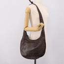 LOEWE Anagram Shoulder Bag Leather Brown Auth mr3113-21