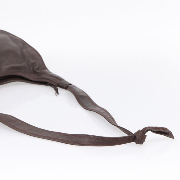 LOEWE Anagram Shoulder Bag Leather Brown Auth mr3113