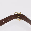CELINE Triomphe Shoulder Bag Leather Brown Gold Tone Auth mr3114-10