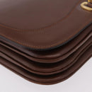 CELINE Triomphe Shoulder Bag Leather Brown Gold Tone Auth mr3114-12